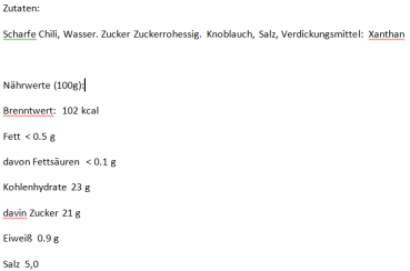 Süßsauer Soße Süße Chilisauce für Hühnchenfleisch 650ml Cock